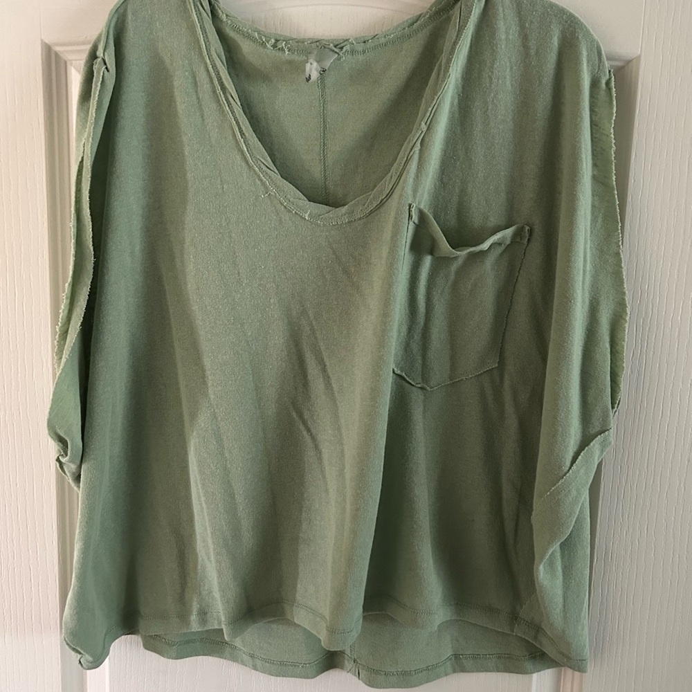 Green Oversized Dolman Sleeve Tunic